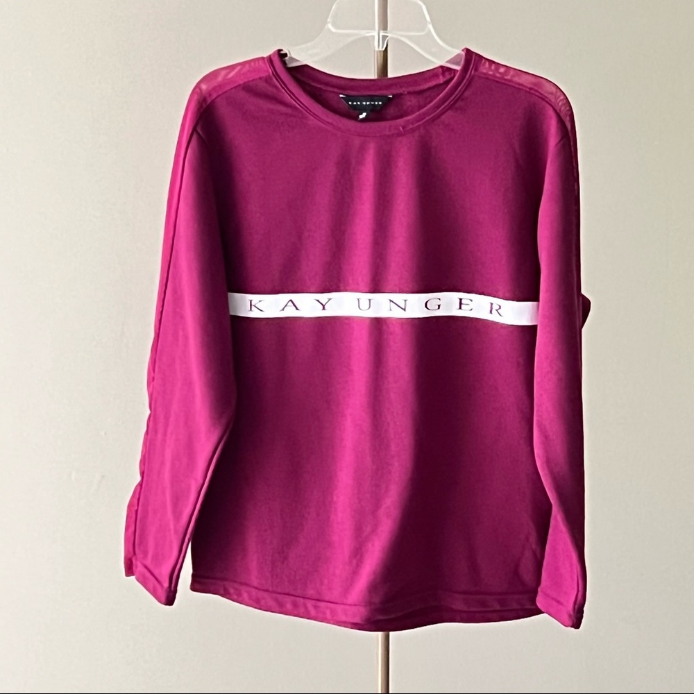 Kay Unger Maroon Burgundy Sweater Sweatshirt Top size Medium